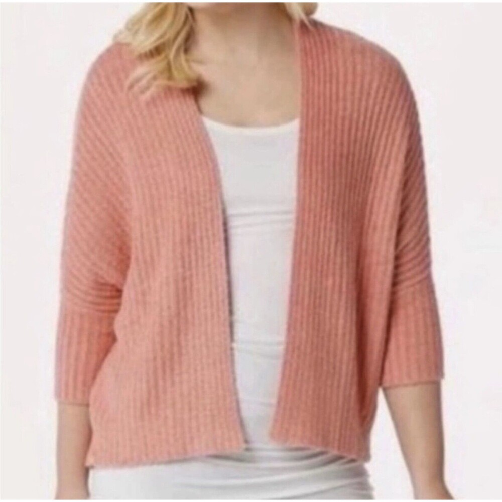 Barefoot Dreams Cardigan Ribbed Cozychic Lite Coral S - Picture 2 of 12